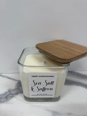 Premade - Square Jar With Timber Lid