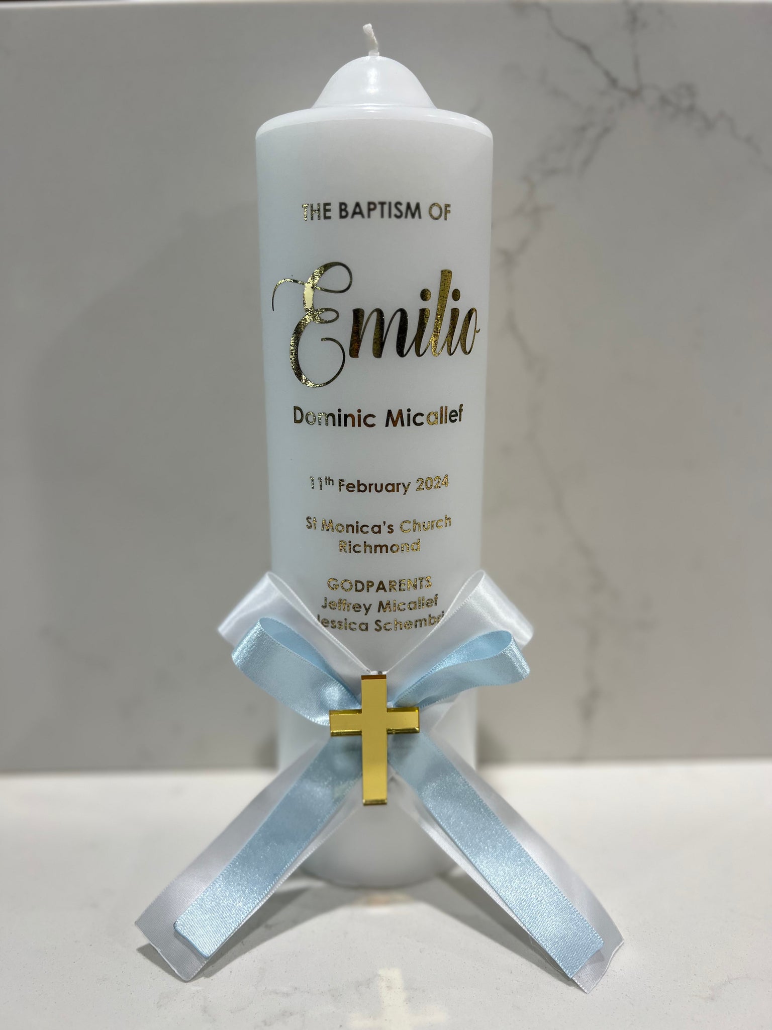 Baptism Candle - Emilio